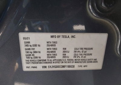 2021 Tesla Model Y Long Range Dual Motor All-wheel Drive, uszkodzenie: Unknown, Iaai lot 46413074, zdjęcie 9 z 18
