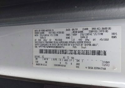 2019 Ford Transit-150, daño Volcadura, Iaai lote 44845324, foto 9 de 16