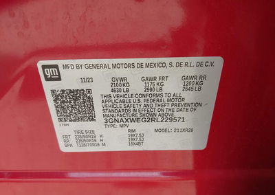2024 Chevrolet Equinox Awd Rs, daño Inundación, Iaai lote 46164861, foto 9 de 12