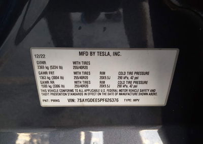 2023 Tesla Model Y Awd/long Range Dual Motor All-wheel Drive, daño Frontal izquierdo, Iaai lote 46063947, foto 9 de 20