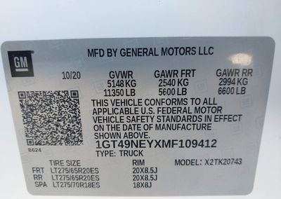 2021 Gmc Sierra 2500hd 4wd  Standard Bed Slt, daño Trasero, Iaai lote 46159539, foto 8 de 15