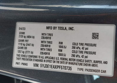 2023 Tesla Model 3 Rear-wheel Drive, uszkodzenie: Dachowanie, Iaai lot 45433230, zdjęcie 9 z 20
