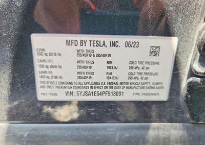 2023 Tesla Model S, daño Frontal, Copart lote 64551756, foto 13 de 15