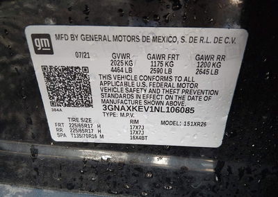 2022 Chevrolet Equinox Fwd Lt, uszkodzenie: Lewy bok, Iaai lot 46051407, zdjęcie 9 z 17