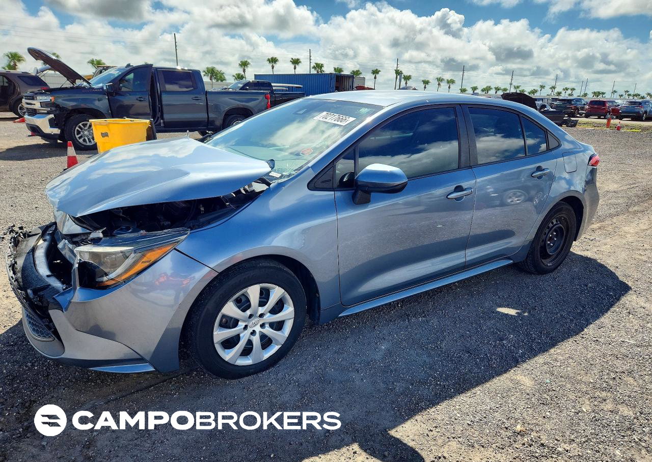 2020 Toyota Corolla Le, daño Frontal, Copart lote 70217666
