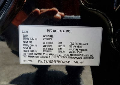2021 Tesla Model Y, Front End damage, Copart lot 63915166, photo 13 of 13