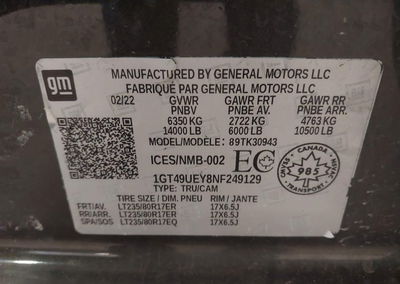 2022 Gmc Sierra 3500hd Slt, Rear damage, Iaai lot 44893100, photo 8 of 19