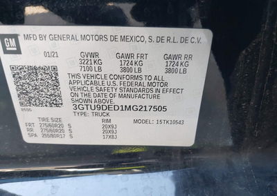 2021 Gmc Sierra 1500 4wd  Short Box Slt, uszkodzenie: Przód, Iaai lot 45807706, zdjęcie 9 z 21