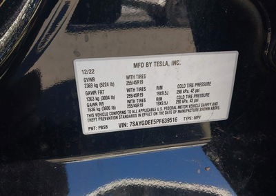 2023 Tesla Model Y Awd/long Range Dual Motor All-wheel Drive, daño Frontal, Iaai lote 46205614, foto 9 de 18