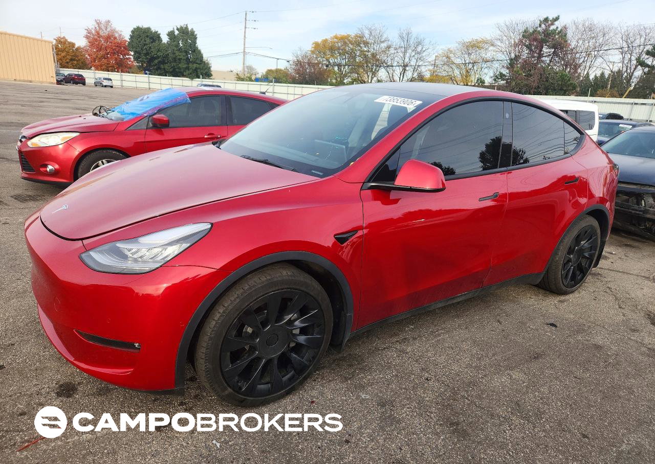 2021 Tesla Model Y, Side damage, Copart lot 73853906