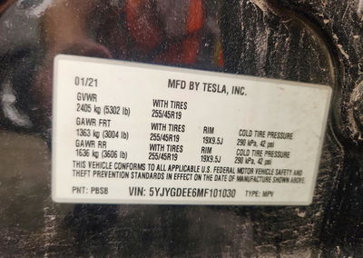 2021 Tesla Model Y, Front End damage, Copart lot 60492336, photo 12 of 12