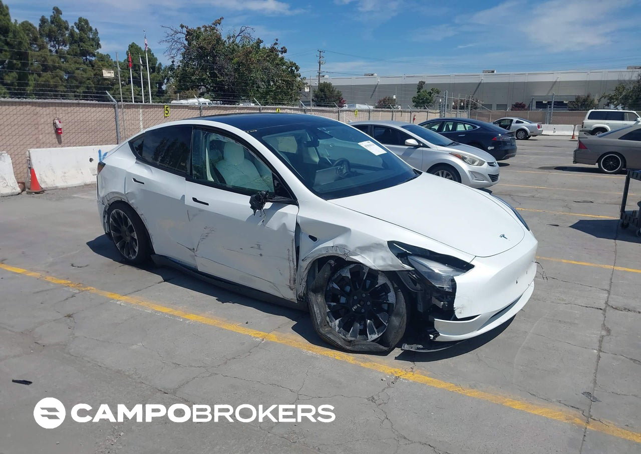 2023 Tesla Model Y Awd/long Range Dual Motor All-wheel Drive, daño Frontal derecho, Iaai lote 45904354