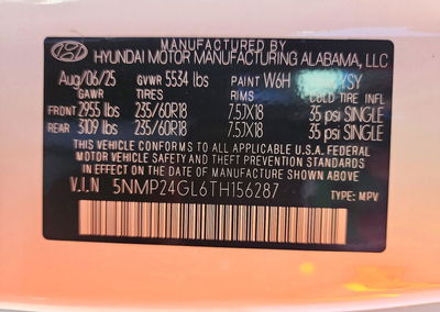 2026 Hyundai Santa Fe Sel, Front End damage, Copart lot 74220796, photo 14 of 14