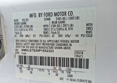 2023 Ford Transit Connect Xl, daño Abolladuras/rayones menores, Copart lote 69191296, foto 13 de 15
