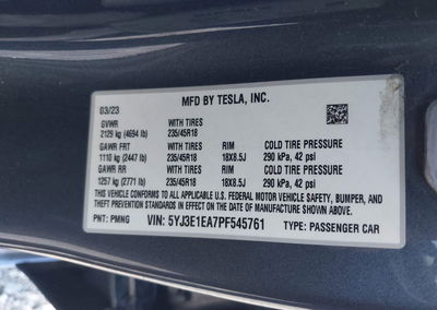 2023 Tesla Model 3 Rear-wheel Drive, uszkodzenie: Podwozie, Iaai lot 46304275, zdjęcie 9 z 19