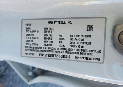 2023 Tesla Model 3, daño Lateral, Copart lote 73324536, foto 12 de 12