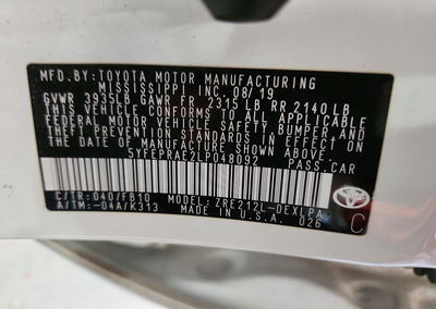 2020 Toyota Corolla Le, daño Mecánico, Copart lote 72034456, foto 12 de 12