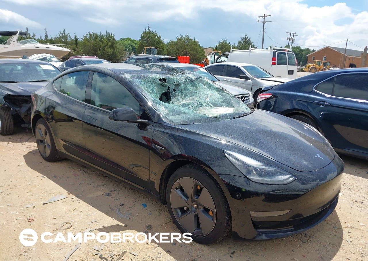 2023 Tesla Model 3 Rear-wheel Drive, Roof damage, Iaai lot 45452462
