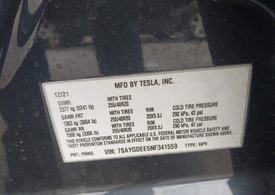 2022 Tesla Model Y Long Range Dual Motor All-wheel Drive, пошкодження: Правий перед, Iaai лот 46116599, фото 9 з 15