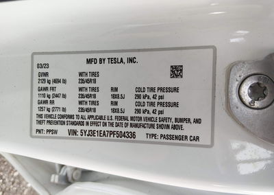 2023 Tesla Model 3 Rear-wheel Drive, Flood damage, Iaai lot 46182871, photo 9 of 11