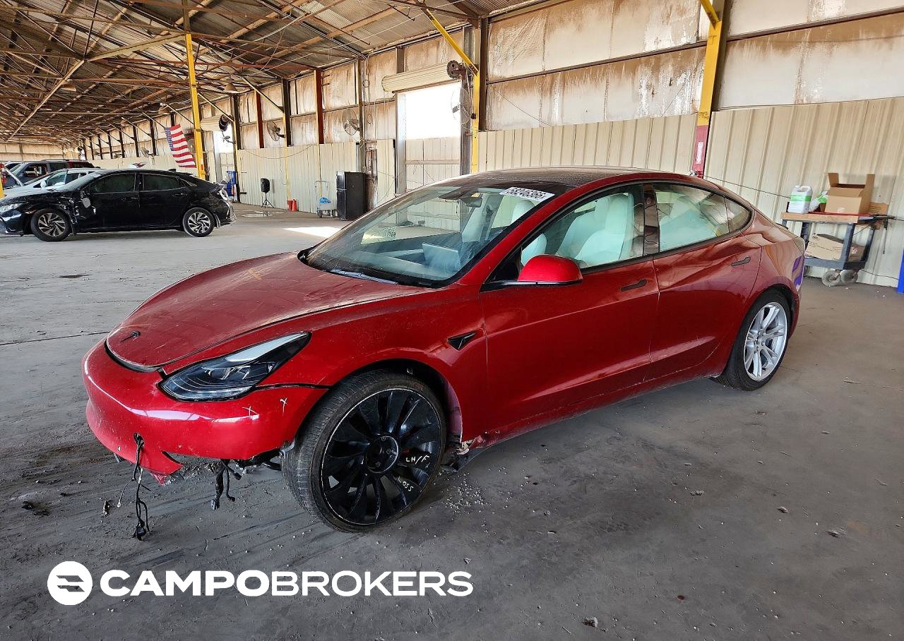 2022 Tesla Model 3, daño Frontal, Copart lote 58246366