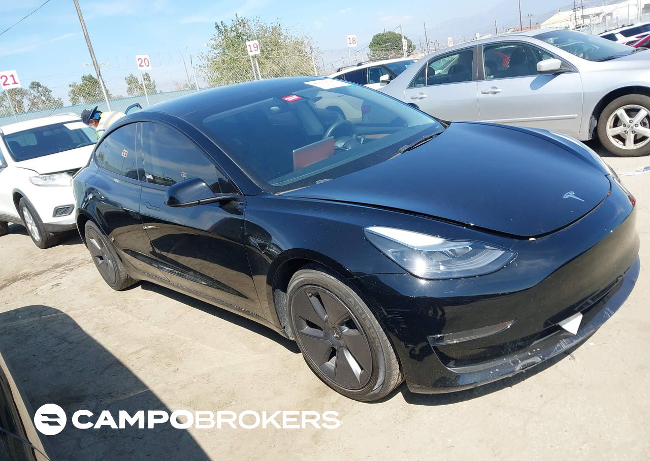 2023 Tesla Model 3 Rear-wheel Drive, Left Front damage, Iaai lot 46222190