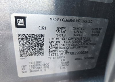 2021 Gmc Sierra K1500 At4, uszkodzenie: Wandalizm, Copart lot 74190276, zdjęcie 13 z 15