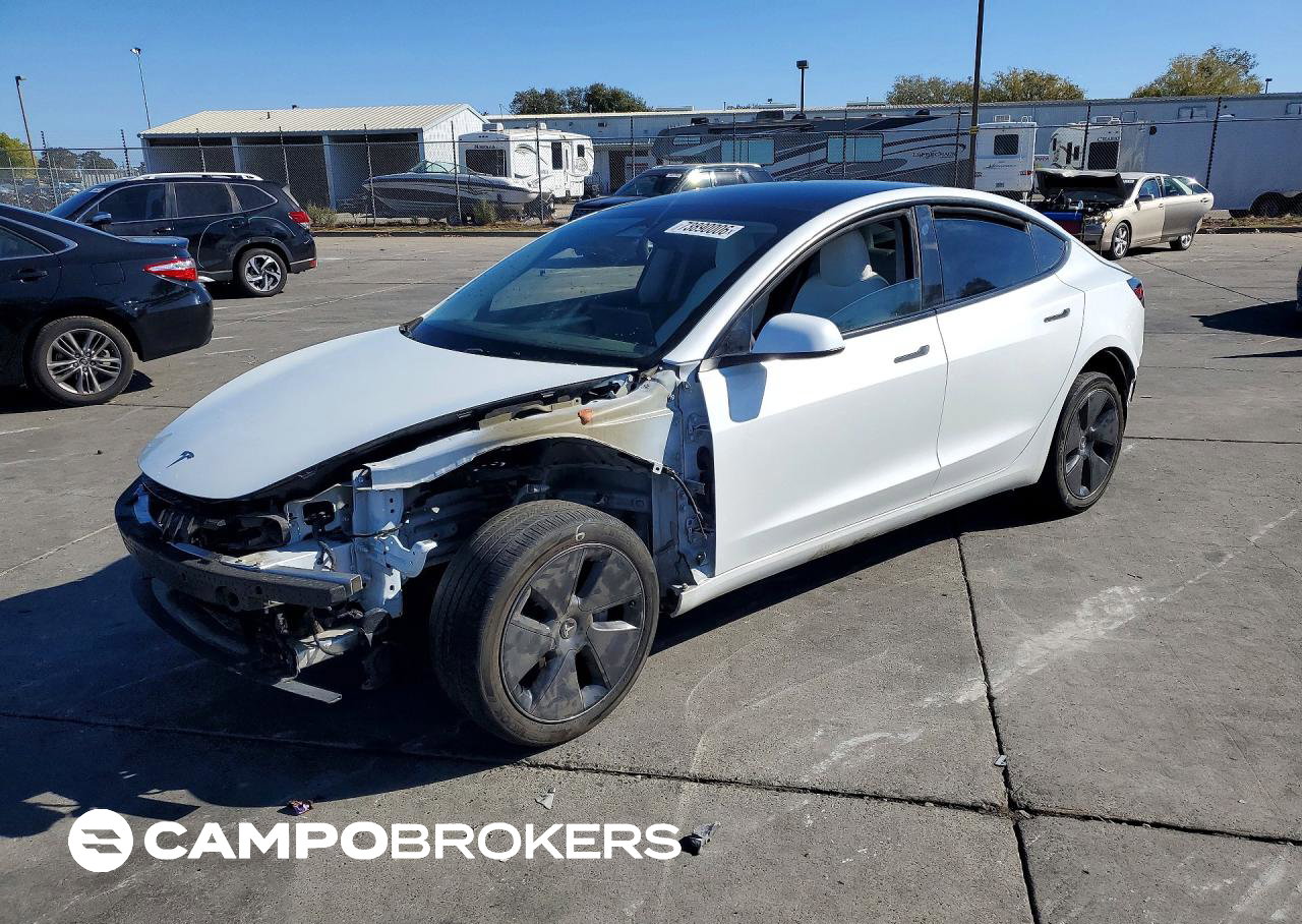 2023 Tesla Model 3, daño Trasero, Copart lote 73890006