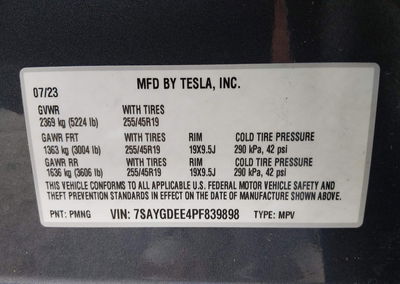2023 Tesla Model Y Awd/long Range Dual Motor All-wheel Drive, пошкодження: Затоплення, Iaai лот 46182359, фото 9 з 10