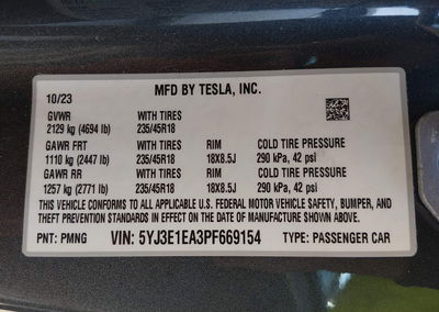 2023 Tesla Model 3 Rear-wheel Drive, daño Frontal, Iaai lote 46332017, foto 9 de 21