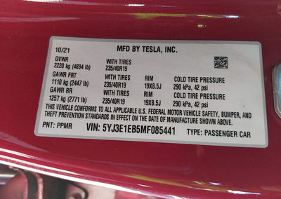 2021 Tesla Model 3 Long Range Dual Motor All-wheel Drive, Front & Rear damage, Iaai lot 46082913, photo 9 of 15