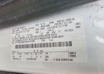2019 Ford Transit T-250, Front End damage, Copart lot 63905826, photo 13 of 15