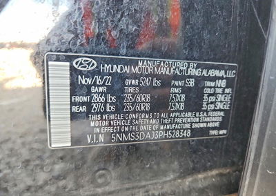 2023 Hyundai Santa Fe Sel Premium, daño Frontal, Copart lote 65479456, foto 13 de 15