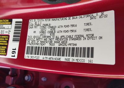 2022 Toyota Tacoma Sr5 V6, Front End damage, Iaai lot 46161417, photo 9 of 19