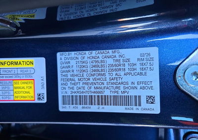 2026 Honda Cr-v Exl, daño Frontal, Copart lote 71294506, foto 13 de 15