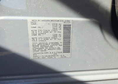 2023 Nissan Murano Sv, Side damage, Copart lot 74932756, photo 12 of 12