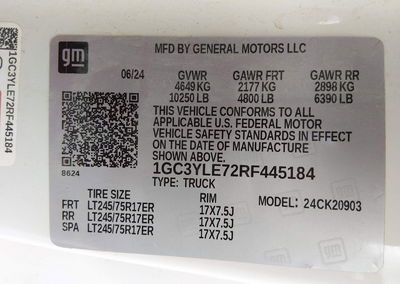 2024 Chevrolet Silverado 2500hd 4wd  Long Bed Work Truck, uszkodzenie: Normal Wear & Tear, Iaai lot 46366738, zdjęcie 7 z 13