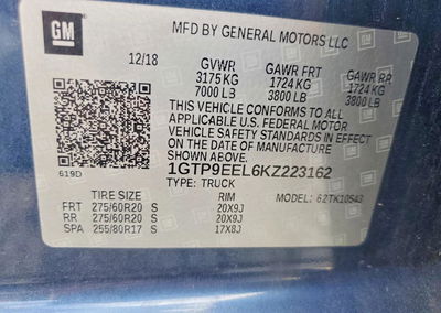 2019 Gmc Sierra K1500 At4, daño Frontal, Copart lote 72454906, foto 17 de 18