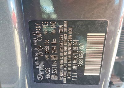 2026 Hyundai Elantra Sel Sport, uszkodzenie: Przód, Copart lot 71005946, zdjęcie 12 z 12