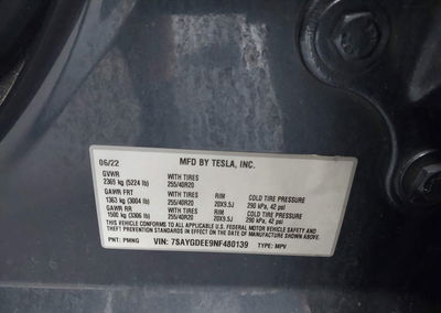 2022 Tesla Model Y Long Range Dual Motor All-wheel Drive, Suspension damage, Iaai lot 46105787, photo 9 of 16