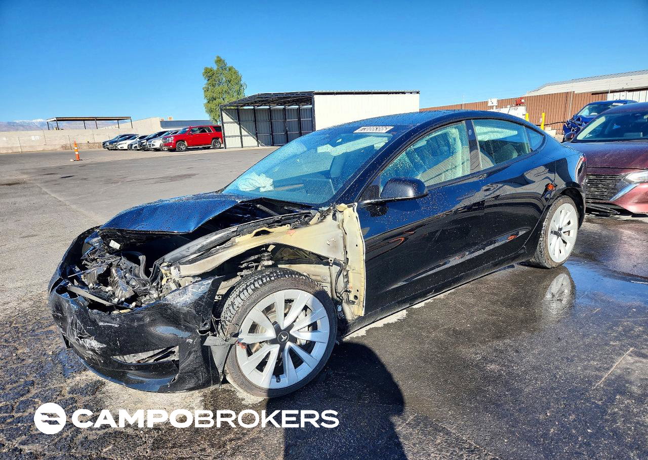 2022 Tesla Model 3, daño Frontal, Copart lote 73086386
