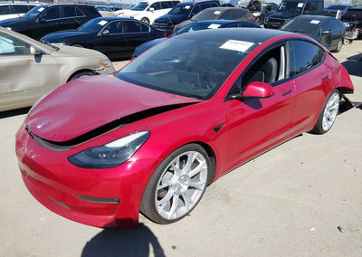 2021 Tesla Model 3 Long Range Dual Motor All-wheel Drive, Front & Rear damage, Iaai lot 46082913, photo 2 of 15
