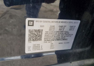 2021 Chevrolet Equinox Premier, uszkodzenie: Tył, Copart lot 70447576, zdjęcie 13 z 15