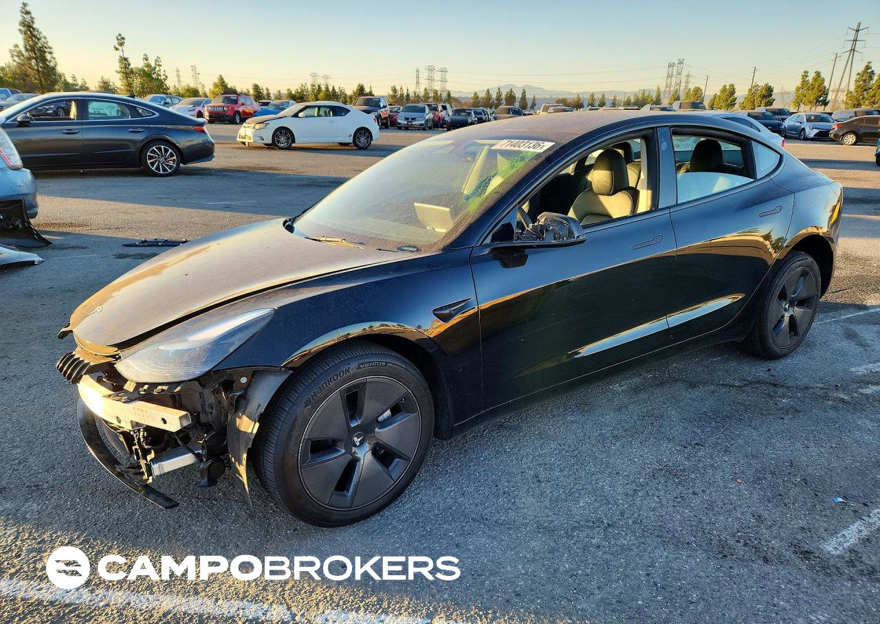 2023 Tesla Model 3, daño Frontal, Copart lote 71403136