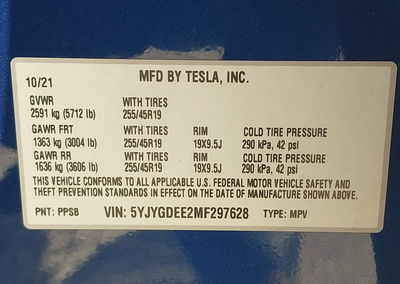 2021 Tesla Model Y Long Range Dual Motor All-wheel Drive, daño Trasero, Iaai lote 46409343, foto 9 de 19