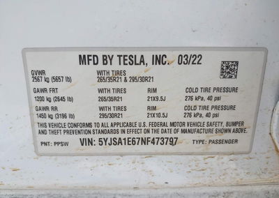 2022 Tesla Model S Plaid, uszkodzenie: Zalanie, Iaai lot 45151552, zdjęcie 9 z 12