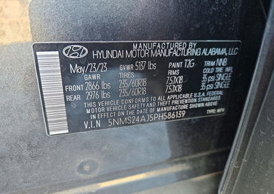 2023 Hyundai Santa Fe Sel, Front End damage, Copart lot 73602376, photo 13 of 15