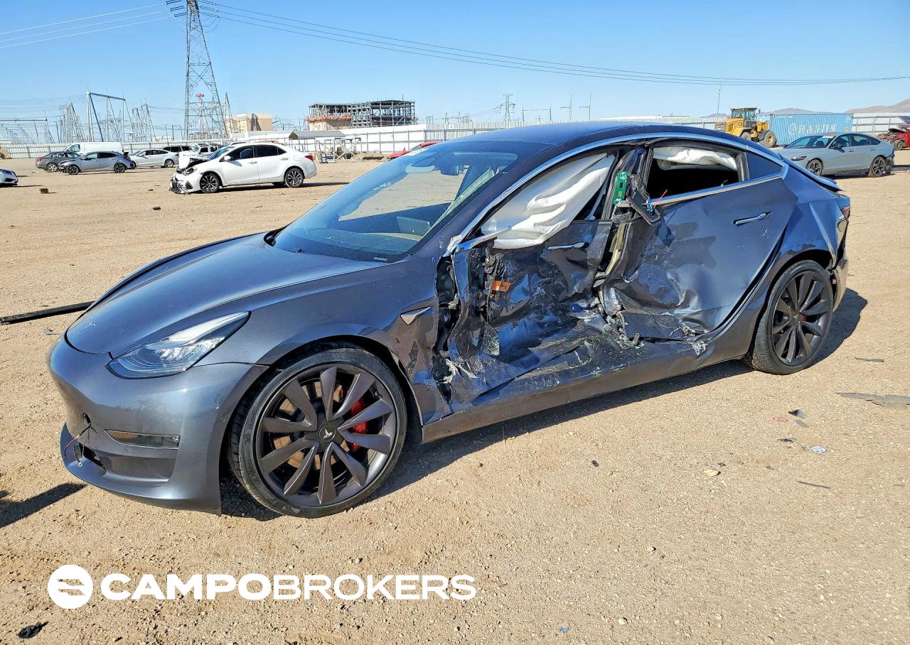 2020 Tesla Model 3, daño Lateral, Copart lote 70287316