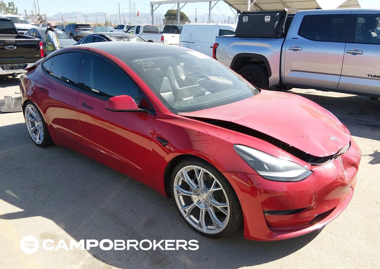 2021 Tesla Model 3 Long Range Dual Motor All-wheel Drive, Front & Rear damage, Iaai lot 46082913