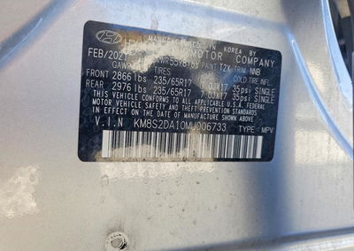 2021 Hyundai Santa Fe Blue, uszkodzenie: Bok, Copart lot 67859246, zdjęcie 13 z 13